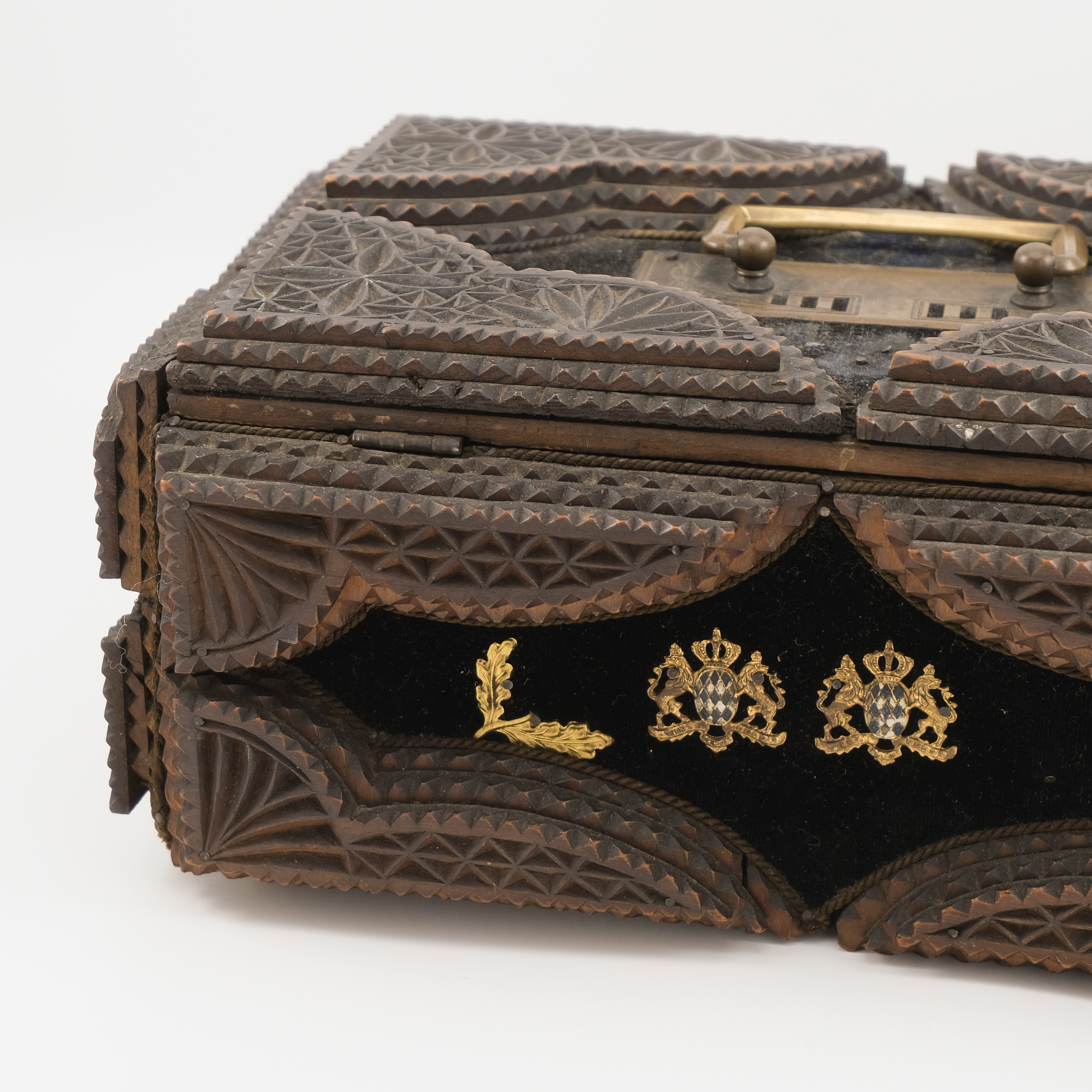 Antique Bavarian Tramp Art Box, Dated 1910 – Image 5