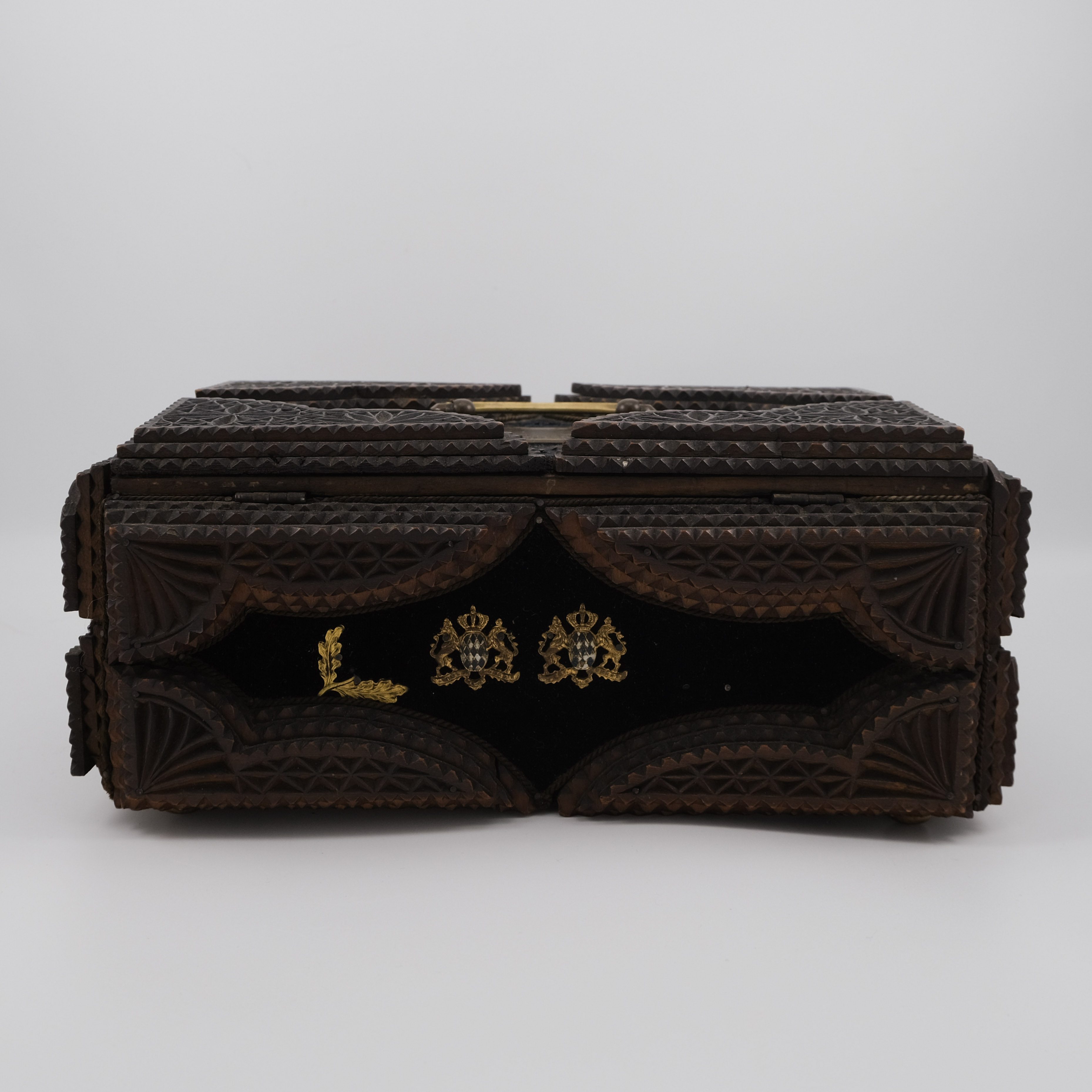 Antique Bavarian Tramp Art Box, Dated 1910 – Image 4
