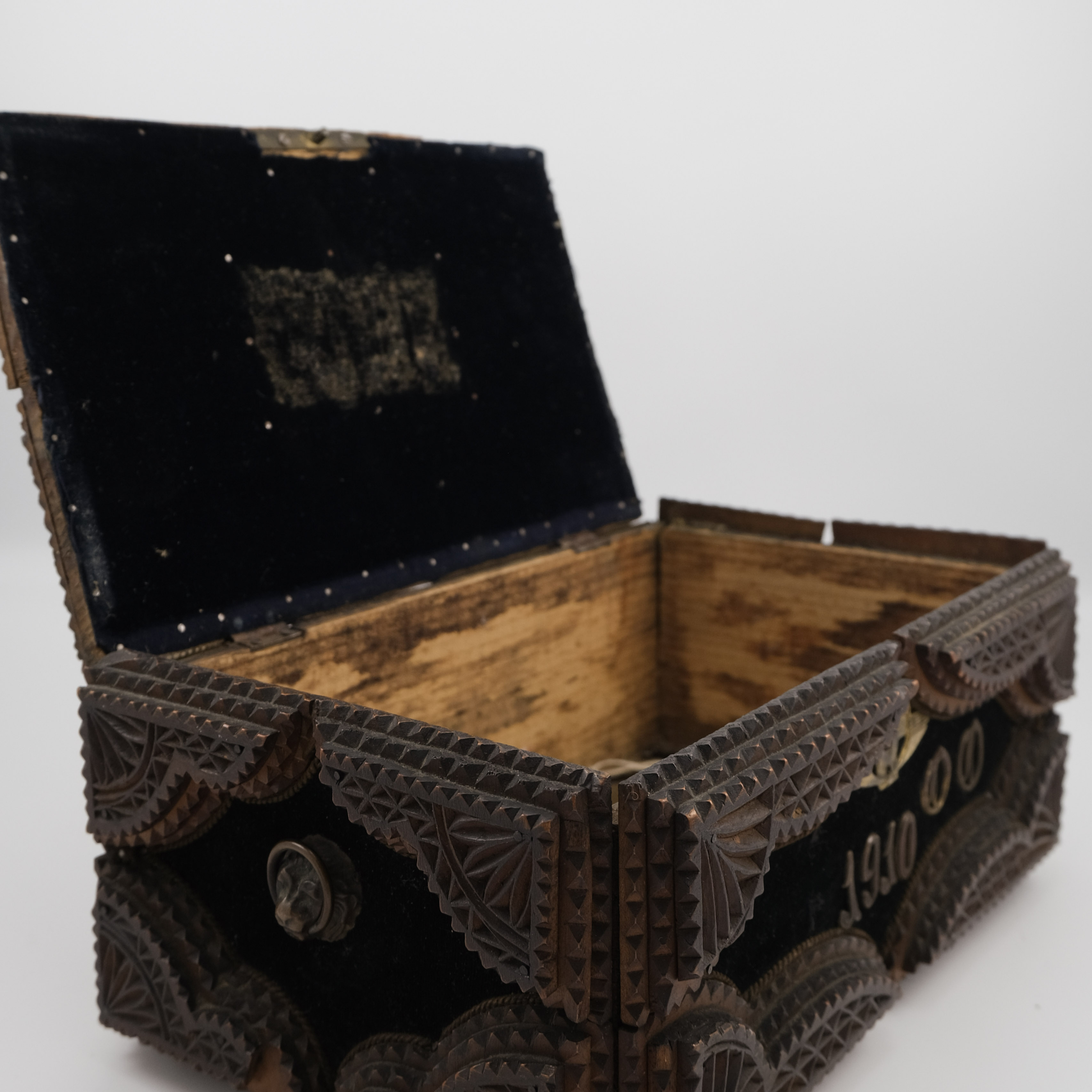 Antique Bavarian Tramp Art Box, Dated 1910 – Image 8