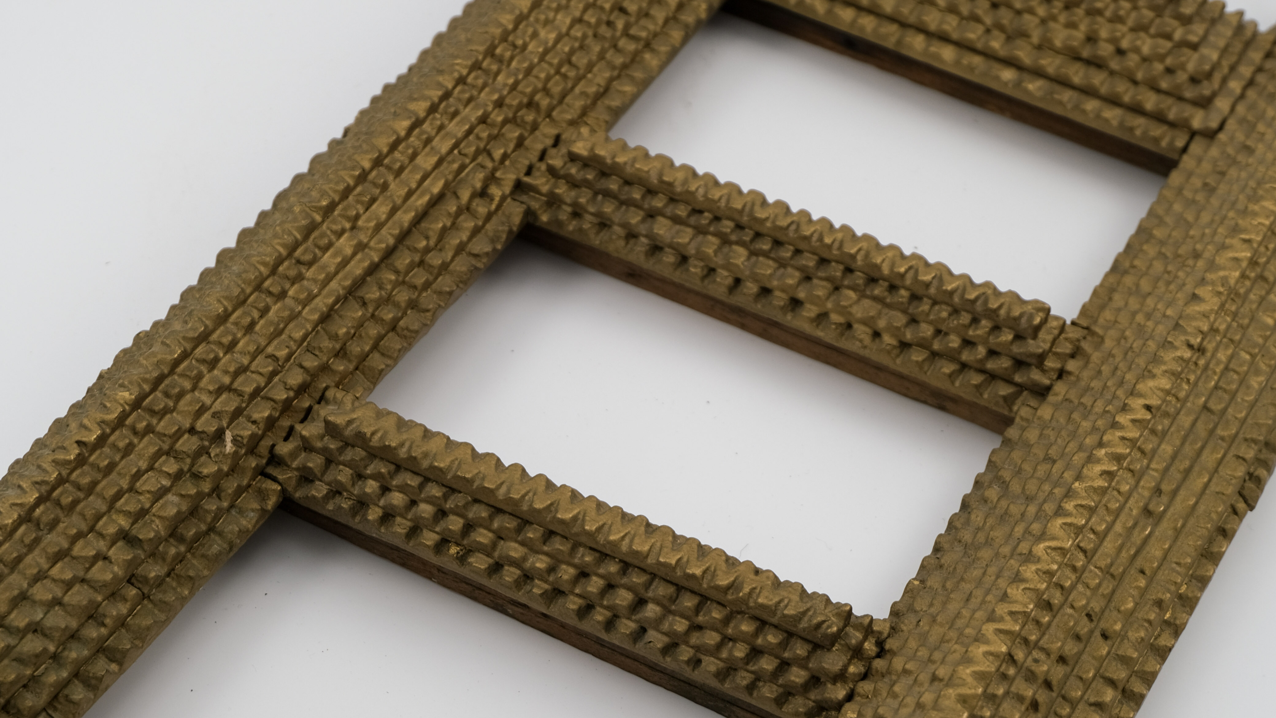 Antique Tramp Art Triple Frame – Image 4