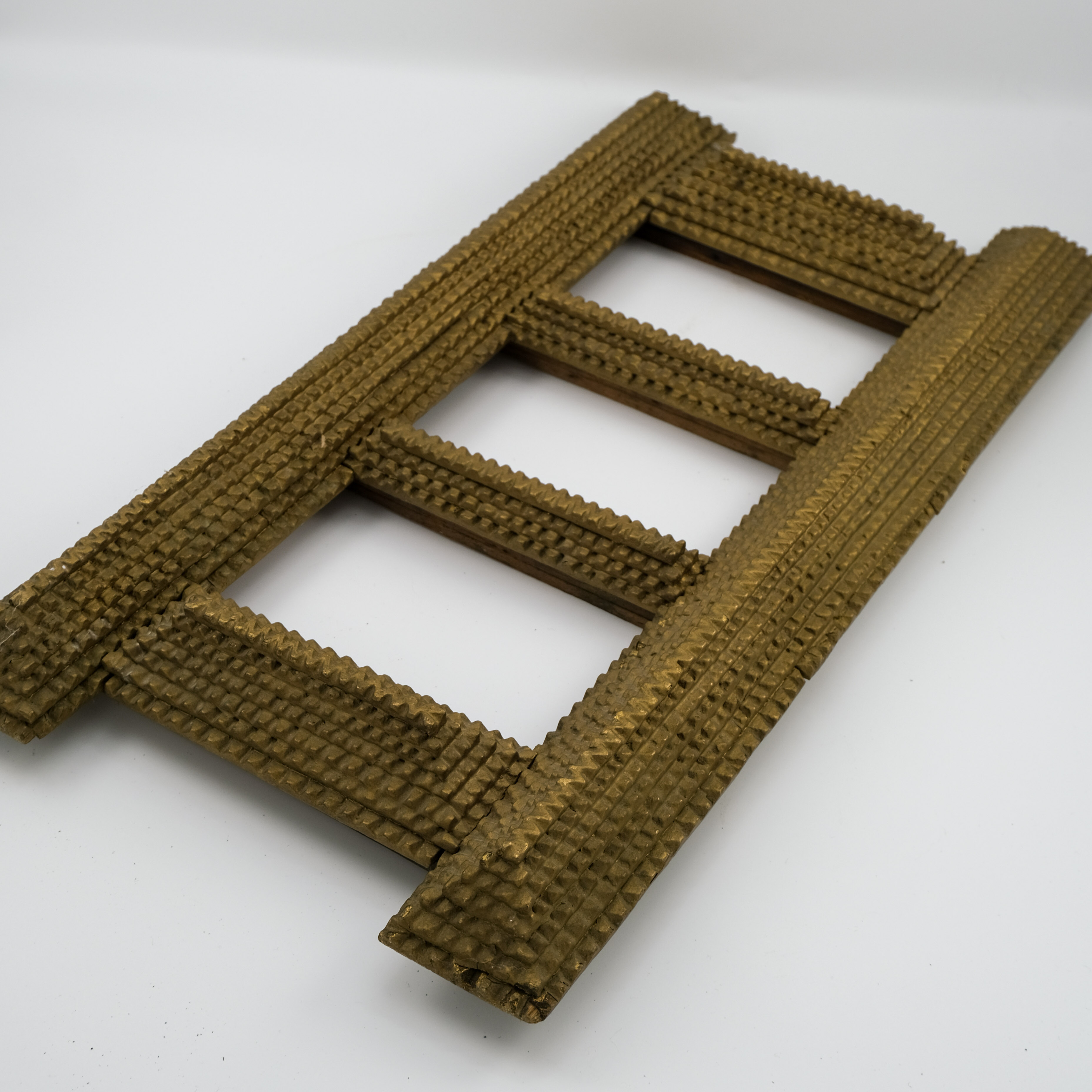 Antique Tramp Art Triple Frame – Image 3