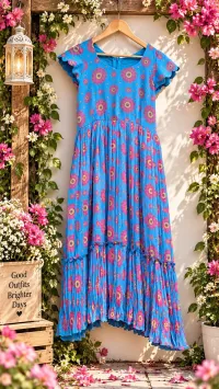 C-Blue Daisy Georgette maxi – Image 2