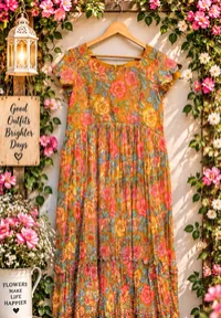 Mustard Color Georgette Maxi – Image 2