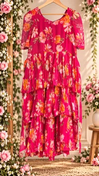 Crush Chiffon Floral Maxi Dress – Image 1