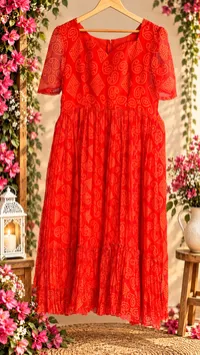 Crush Chiffon Orange Maxi – Image 2