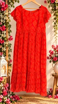 Crush Chiffon Orange Maxi – Image 1