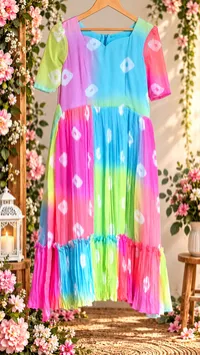 Pink Multicolor Floral Pure Chiffon Maxi – Image 2