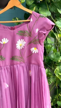 Hand Painted Georgette Scallop Sleeve Maxi – Image 2