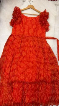 Crush Chiffon Orange Maxi – Image 3