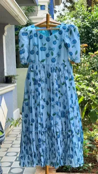 Mul Cotton Elbow Sleeve Kids Frock – Image 1