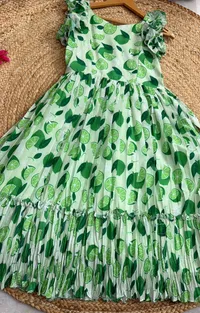 Mul Cotton Floral Kid Frock – Image 2