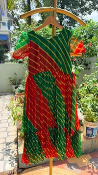 Crush Chiffon Elbow Sleeve Kids Frock – Image 1