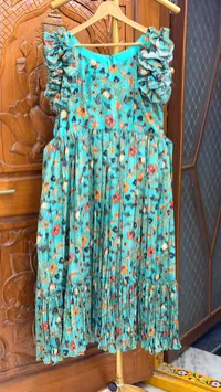 Satin Georgette Ruffle Sleeve Maxi – Image 1
