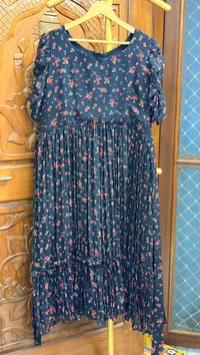 Floral Pure Georgette Ruffle Sleeve Maxi – Image 2