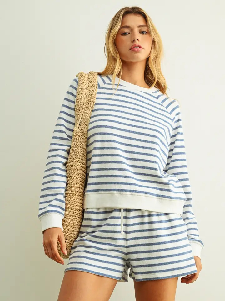 Striped Print Pullover Sweatshirts – Image 2