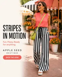 Striped Wide-Leg Casual Pants – Black Stripe, Small