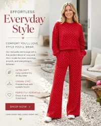 Polka Dot Drawstring Wide Leg Pants Set – Small