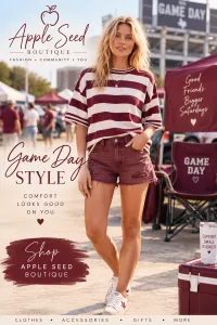 Gameday Stripe Knit Oversized Top – Large