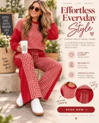 Plaid Patchwork Long Sleeve Pullover Wide Leg Pant Set – Small