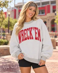Texas Tech Tall Boy Gray Reversible Mock Neck Sweatshirt – S/M