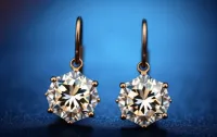 Elegant Crystal Drop Earrings – Gold Finish – Image 1