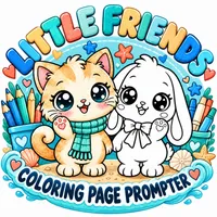 Little Friends Coloring Page Prompter – Image 1