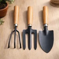 Garden Tool Set – Medium (3pc) Compact Khurpi + Fork + Weeder – Image 1