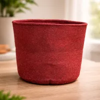 Compact Felt Grow Bag – Red (6×6 cm) (Minimum order 5) – Image 1