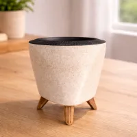 Lagos Office Planter – Large (Minimum order 3) – Diameter of 14 cm * 13 cm height, Warm Cream, 3