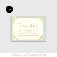 Once Upon a Time Baby Shower Registry Card – Editable Canva Template – Image 2