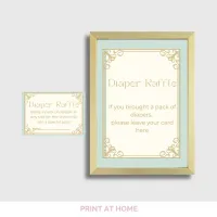 Once Upon a Time Baby Shower Diaper Raffle Sign and Cards – Editable Canva Template – Image 5