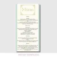 Once Upon a Time Baby Shower Menu – Editable Green and Gold Canva Template – Image 4