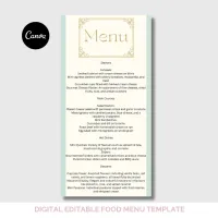 Once Upon a Time Baby Shower Menu – Editable Green and Gold Canva Template – Image 2