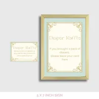 Once Upon a Time Baby Shower Diaper Raffle Sign and Cards – Editable Canva Template – Image 6