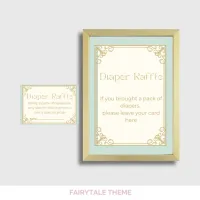Once Upon a Time Baby Shower Diaper Raffle Sign and Cards – Editable Canva Template – Image 8