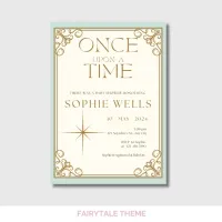 Once Upon a Time Baby Shower Invitation – Editable Soft Green and Gold Canva Template – Image 8