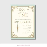 Once Upon a Time Baby Shower Invitation – Editable Soft Green and Gold Canva Template – Image 5