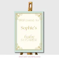 Once Upon a Time Baby Shower Welcome Sign – Editable Canva Template – Image 5