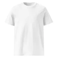 Unisex organic ribbed neck t-shirt – White, S