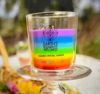 Chakra Crystal Candle | Natural Soy Wax Meditation Candle with Rainbow Chakra Colors & Crystal Energy Design – Image 1