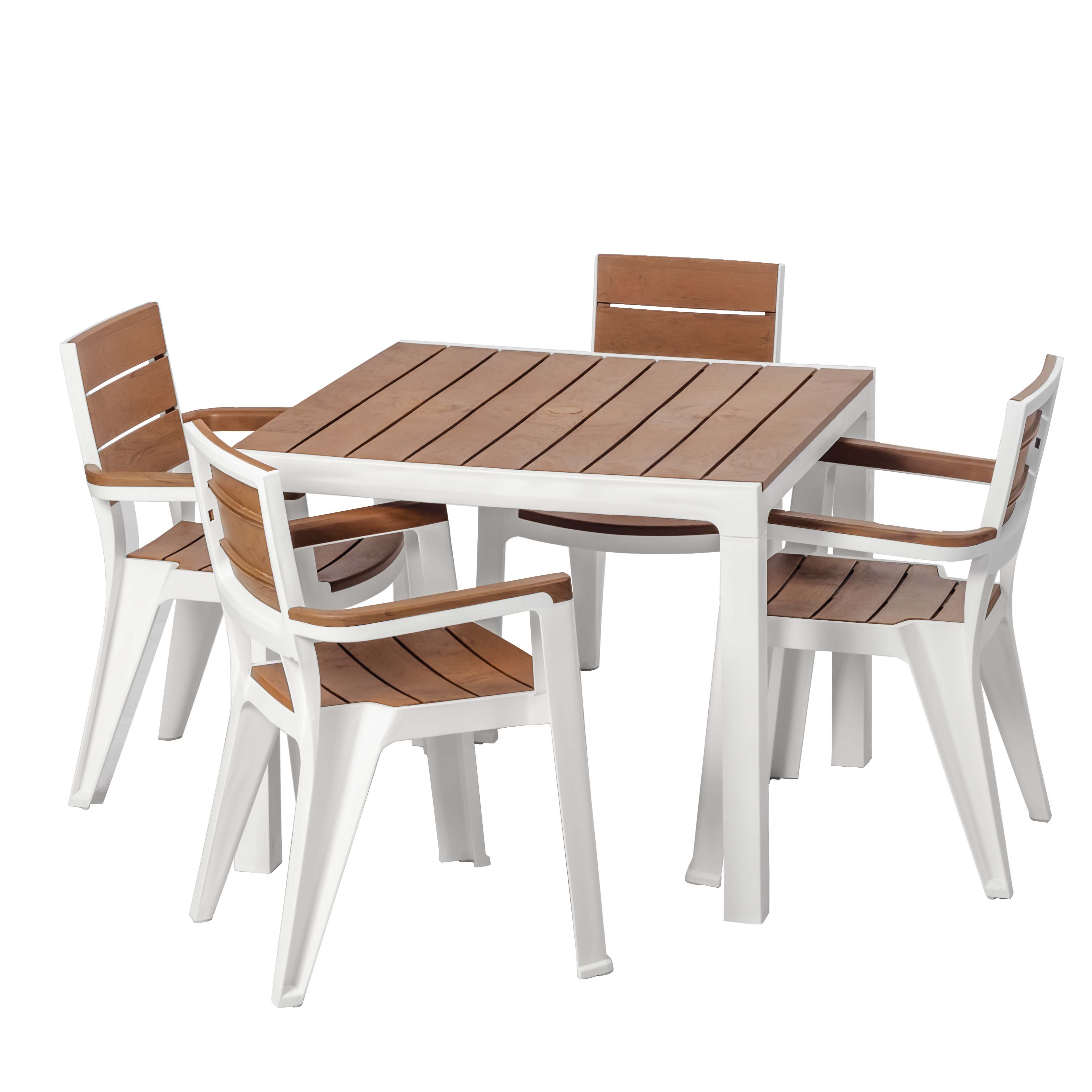 MQ Madeira Collection 4-Seat Table & 4 Arm Chair Set, – Image 32
