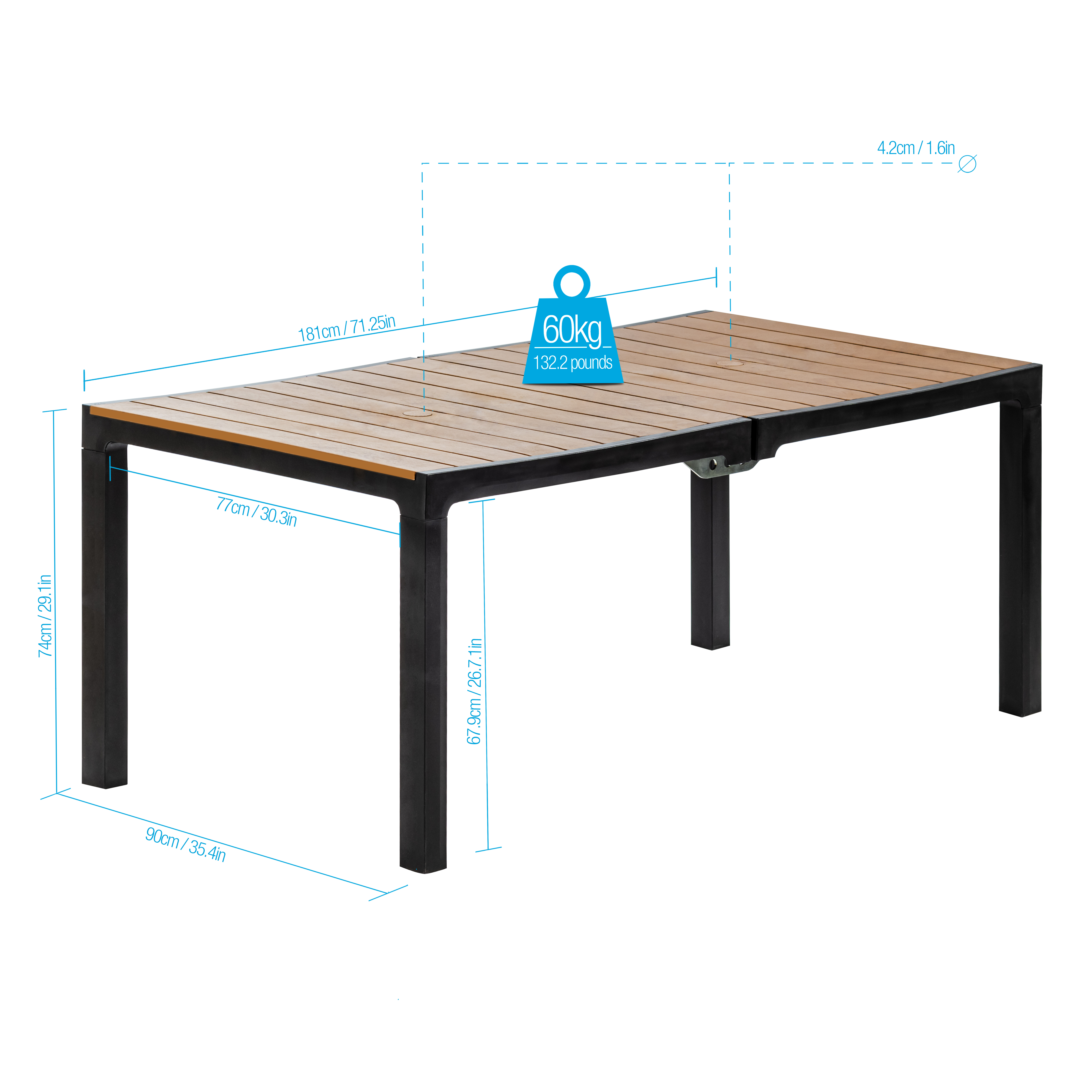 MQ 8-Seat Dining Table - White / Teak Brown – Image 22
