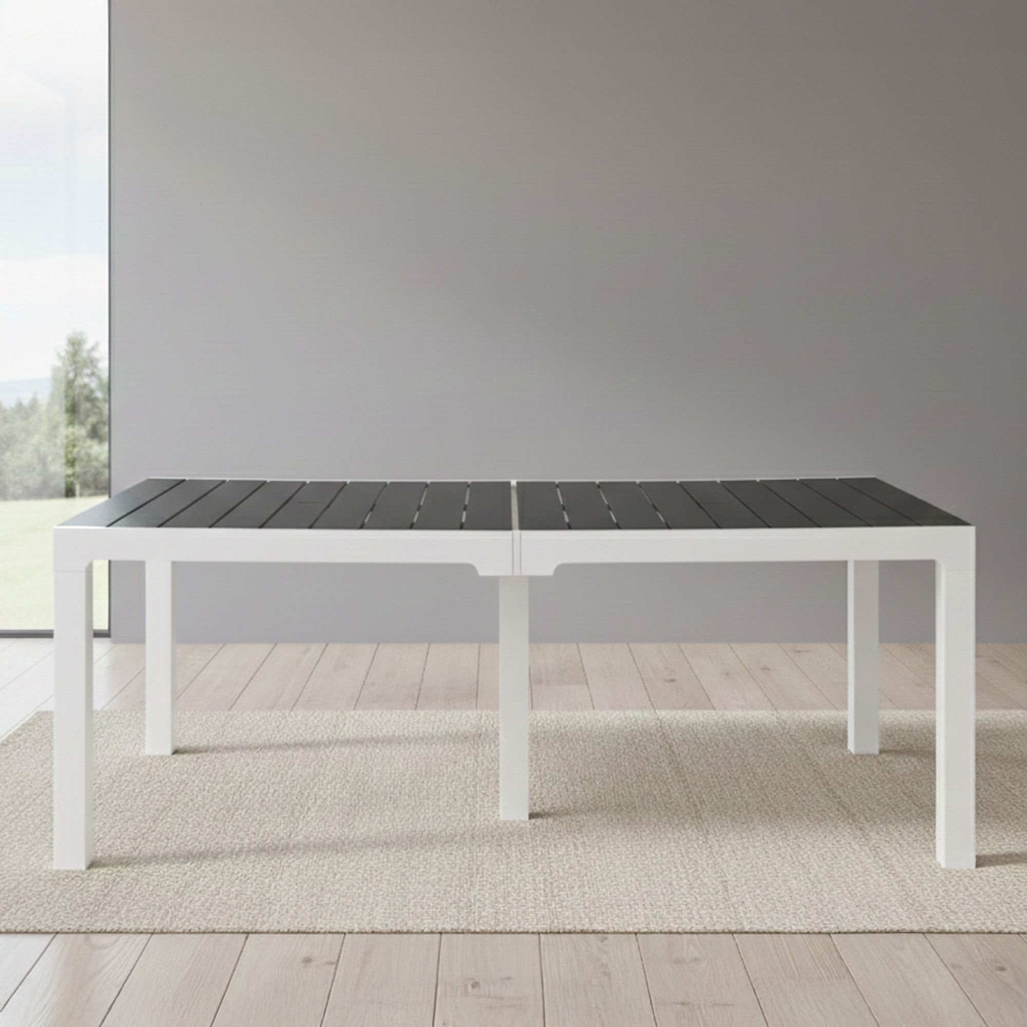MQ 8-Seat Dining Table - White / Teak Brown – Gray / Slate