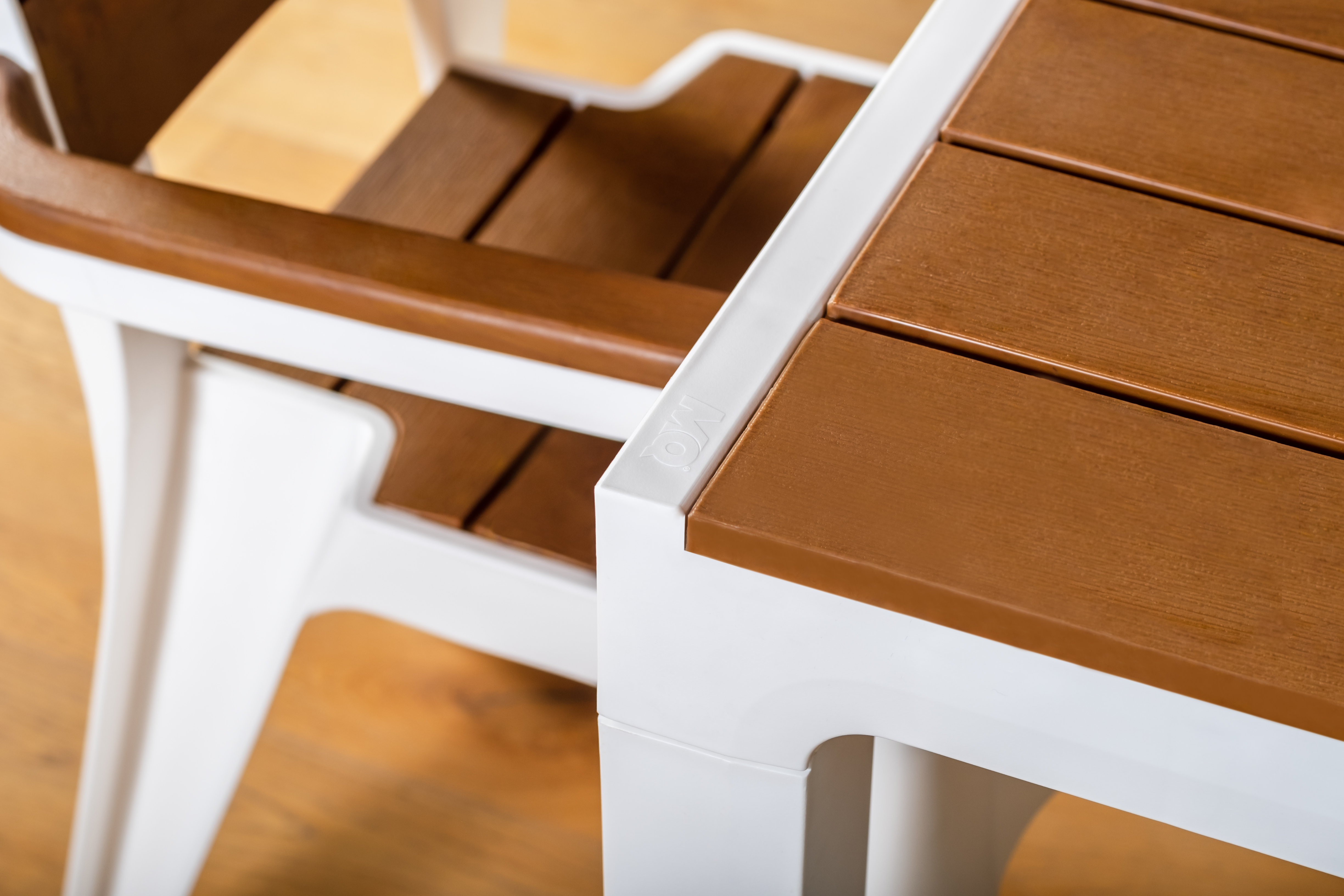 MQ 8-Seat Dining Table - White / Teak Brown – Image 7