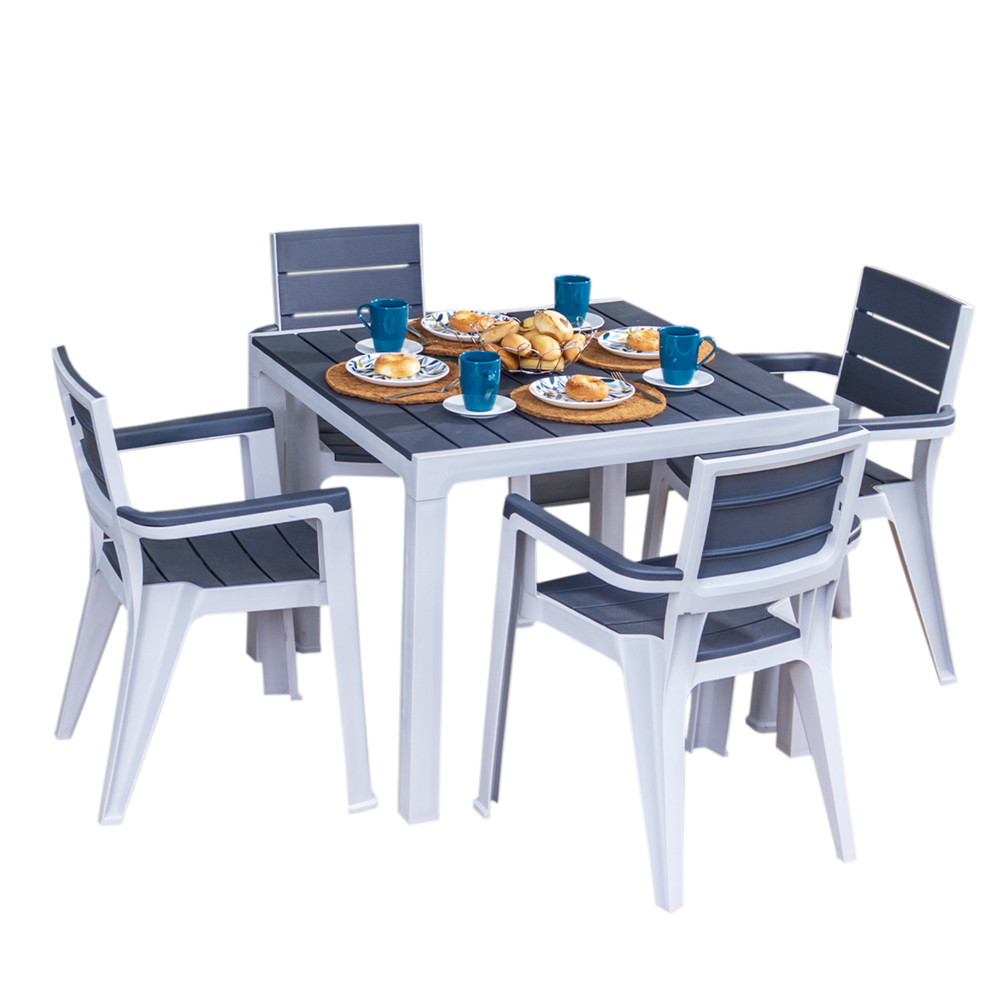 MQ Madeira Collection 4-Seat Table & 4 Arm Chair Set, – Image 16
