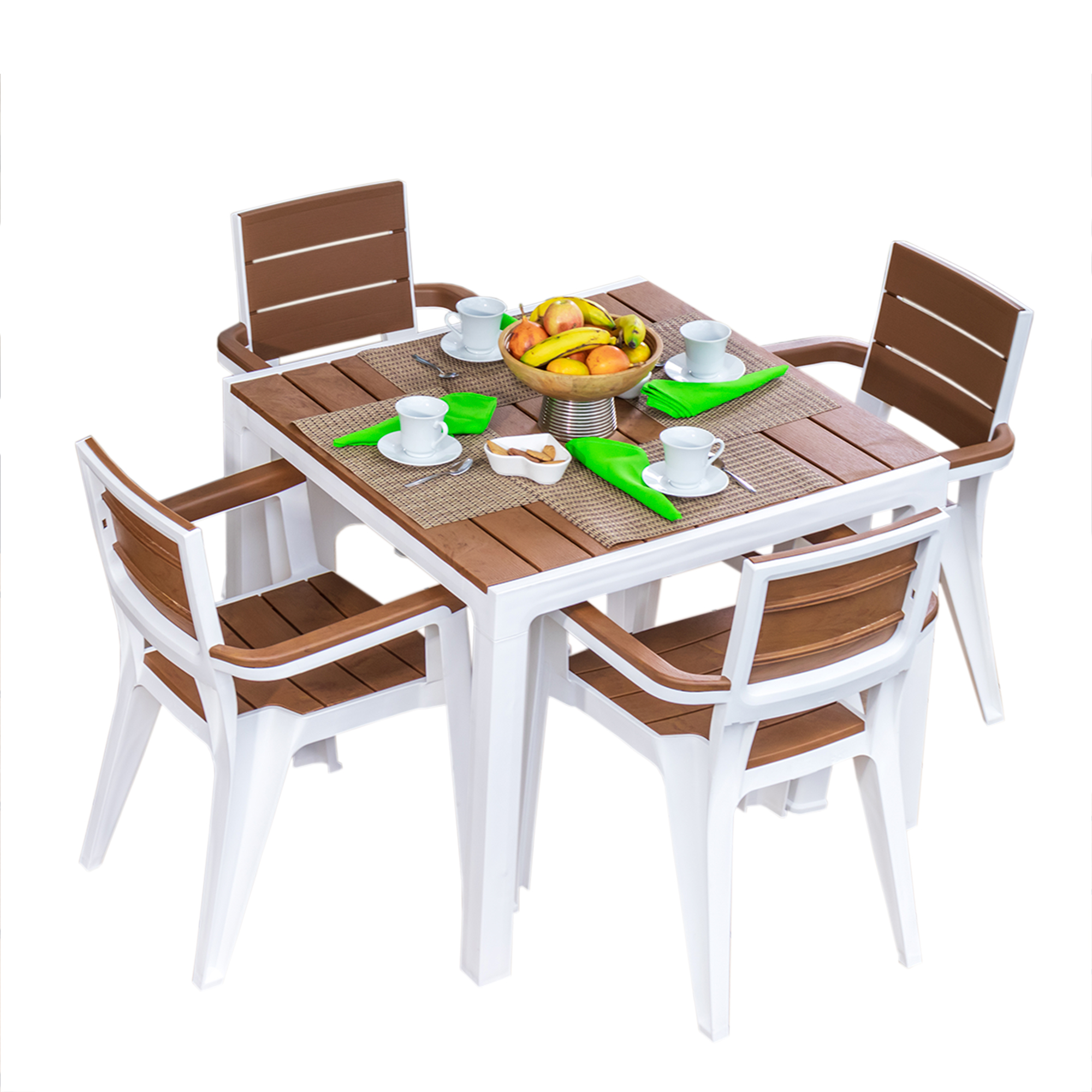 MQ Madeira Collection 4-Seat Table & 4 Arm Chair Set, – Image 12