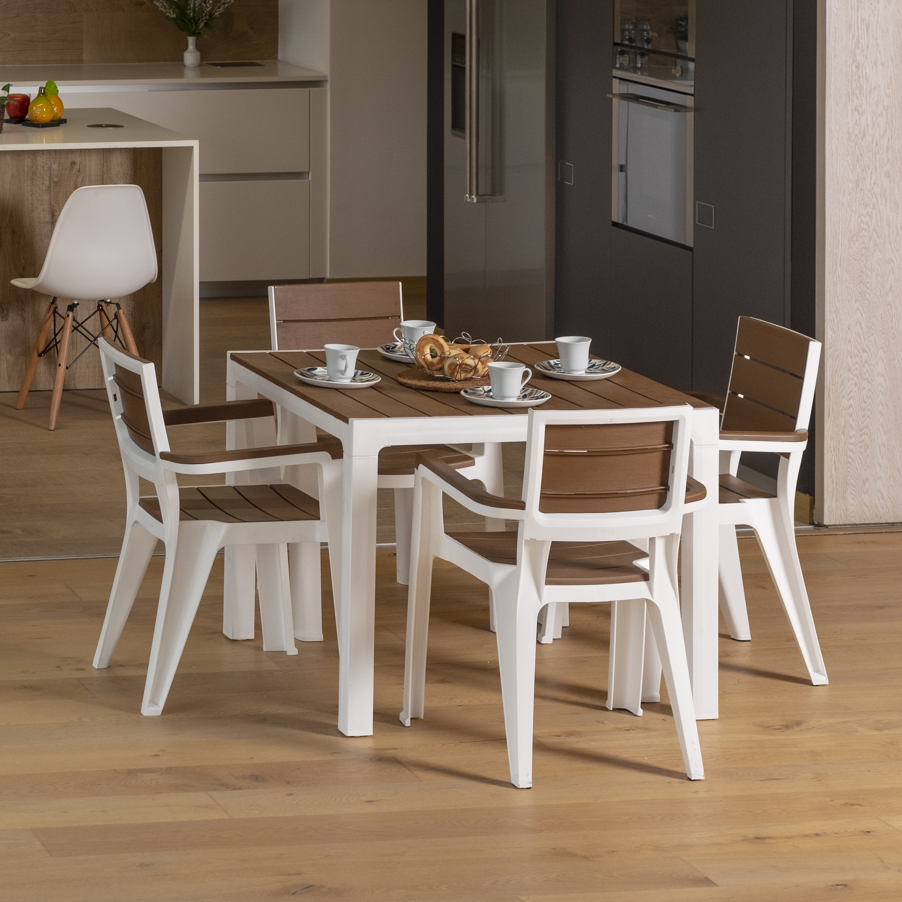 MQ Madeira Collection 4-Seat Table & 4 Arm Chair Set, – Image 10