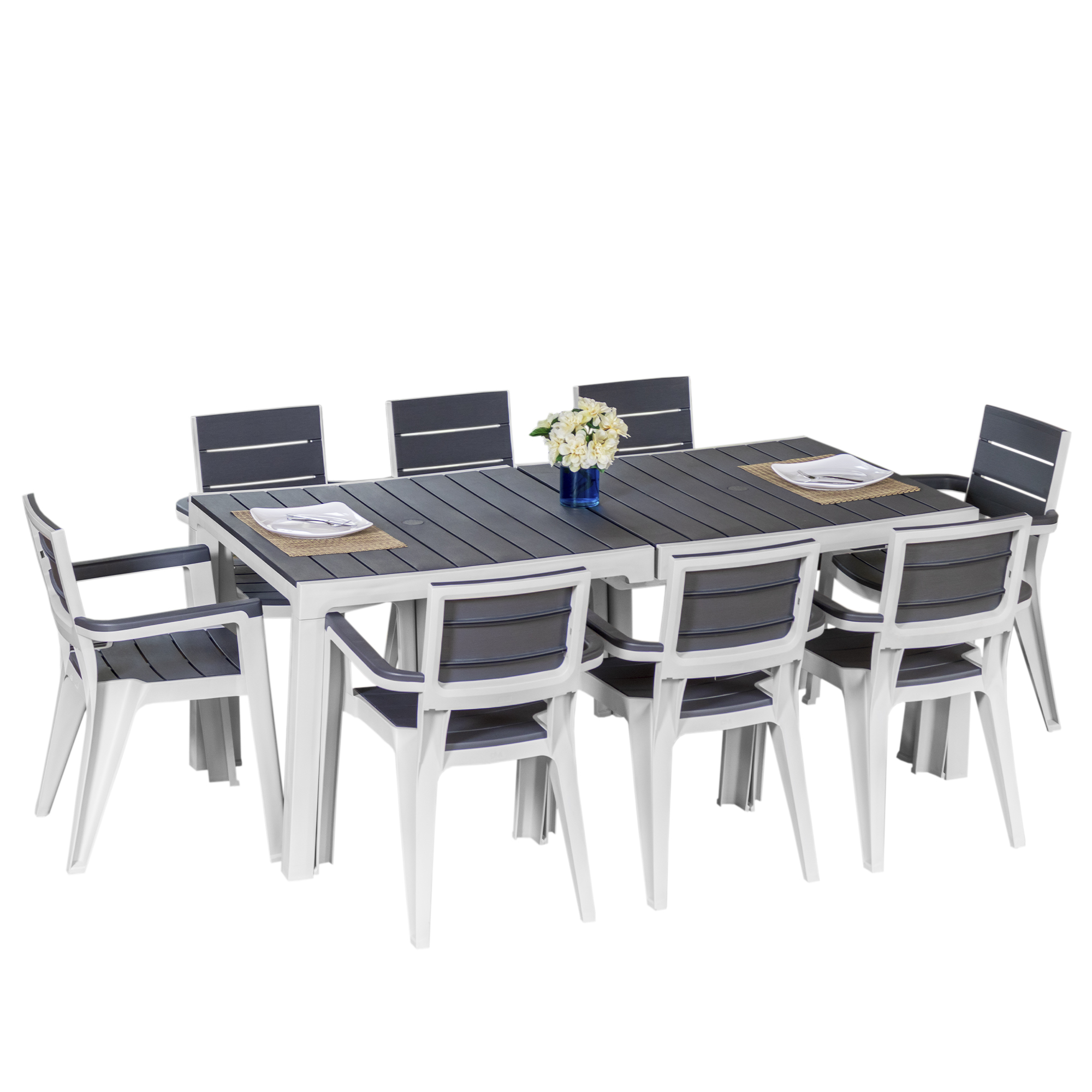 MQ Madeira Collection 8 Seat Table and 8 Chairs Set,  – Image 14