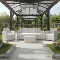 4-Piece Sofa Patio Set – Taupe