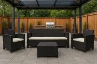 4-Piece Sofa Patio Set – Espresso